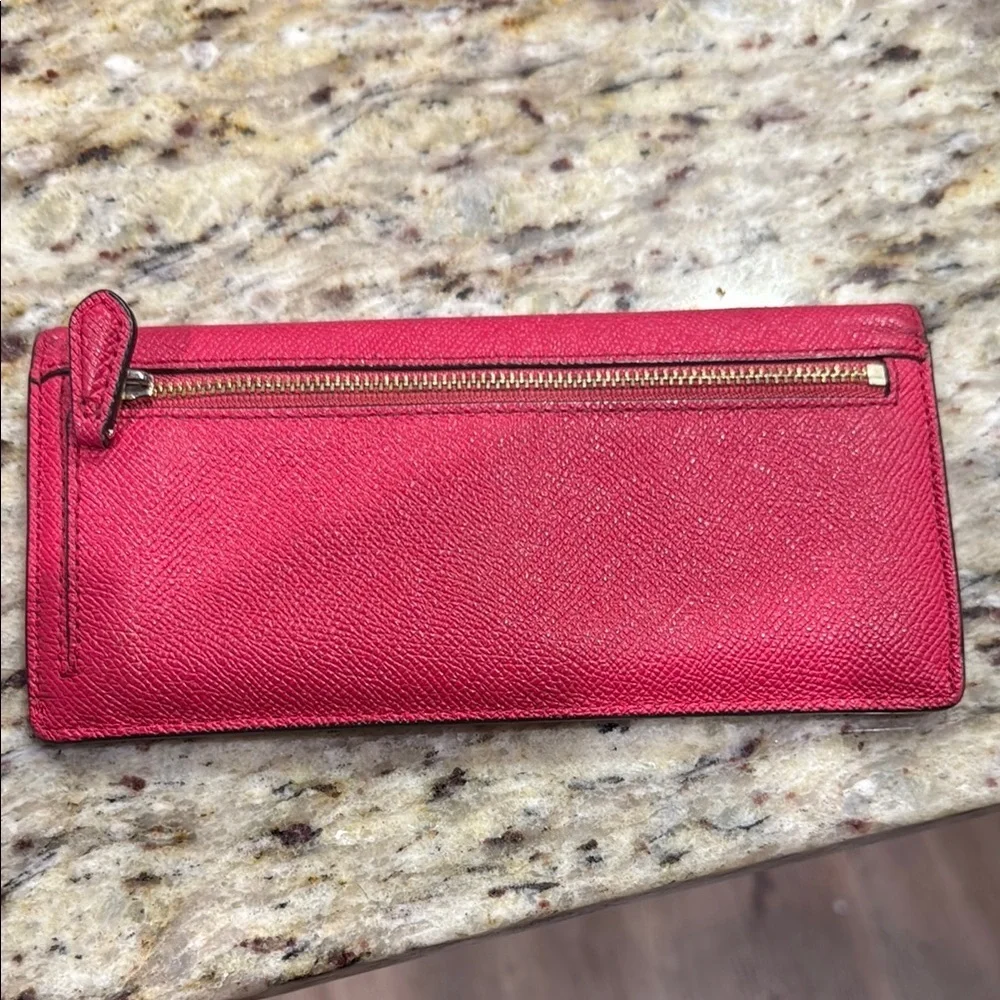 Coach Red Leather Wallet Classic Compact Design